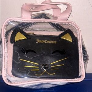 Juicy Couture Pink and Black Cat Face Tote